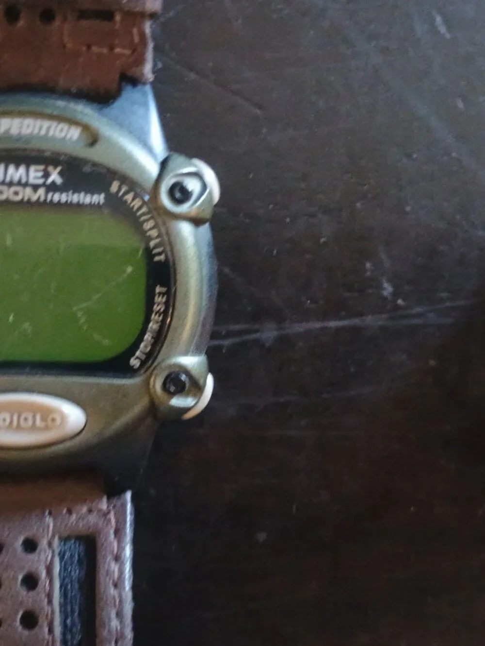 Timex Brown Leather Strap Digital Sports Watch